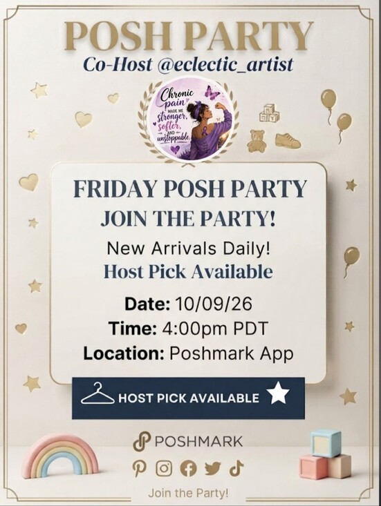 Hand Crafted Other - Posh Party Everything Kids 10/09/26 4:00PM PDT Drop Your Closet In Comments
